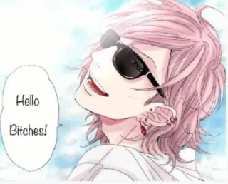 🍄 8c962c0b Hello Bitches! Anime, Pinke Haare, Sonnenbrille, Anstößig telegram sticker
