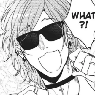 🍄 9b886fc6 WHAT?! Anime, Manga, Charakter, Sonnenbrille, Aufgeregt, Frage telegram sticker