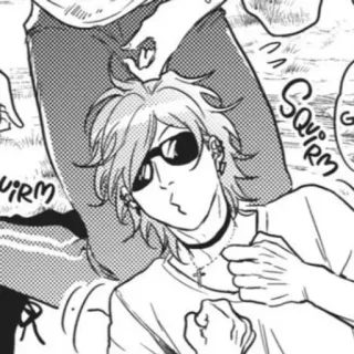 🍄 a825594b SQUIRM sonnenbrille, anime, manga, charakter, cartoon telegram sticker