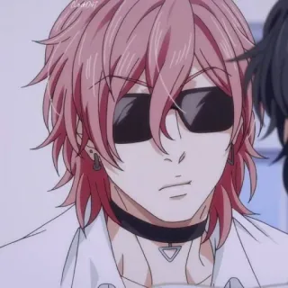🍄 c9987d67 Anime, Charakter, pinke Haare, Sonnenbrille, cool telegram sticker