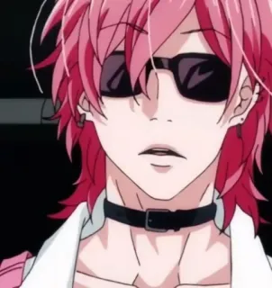 🍄 caa6cc6a Anime, pinke Haare, Sonnenbrille, Charakter, Manga, Illustration telegram sticker