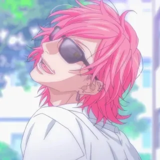 🍄 d3b3753a Anime, Rosa Haare, Sonnenbrille, Charakter telegram sticker