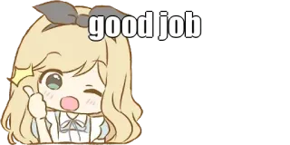 ✨ 724f30d3 good job Аниме девушка, Хорошая работа, Большой палец вверх, Кавай, Милый telegram sticker