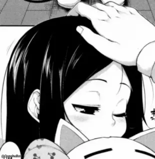 ✋ 0e38f055 Аниме, Манга, Погладить по голове, Милый, Девушка, Уют telegram sticker