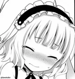 😣 45c556e6 Аниме, Манга, Девушка, Милая, Горничная, Румянец telegram sticker