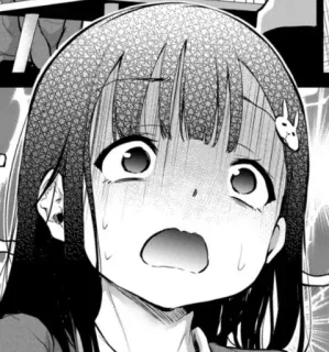 🤔 4b68ef0f аниме, манга, испуганный, выражение лица, девушка, в шоке telegram sticker