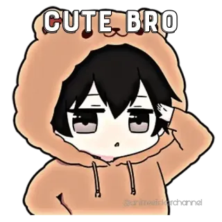 🃏 019ee732 CUTE BRO carino, anime, manga, cartone animato, adorabile, bro, kawaii telegram sticker