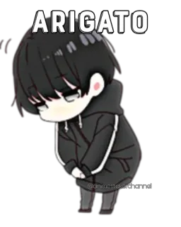 🃏 e50d3d05 ARIGATO Anime, Grazie, Arigato, Giapponese, Cartone animato, Personaggio, Inchino telegram sticker