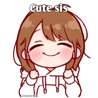 🃏 f0884cae Cute sis carino, sorella, cartone animato, anime, chibi, ragazza, kawaii telegram sticker