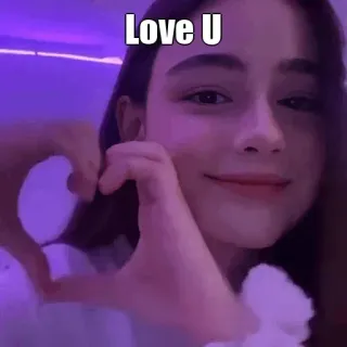🤔 c5673eeb Love U 爱, 心, 女孩, 肖像, 可爱, 表情 telegram sticker