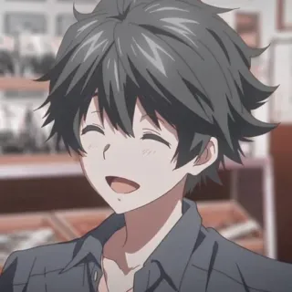 🐚 0e747c84 Anime, Sorriso, Felice, Ragazzo, Cartone animato, Personaggio telegram sticker