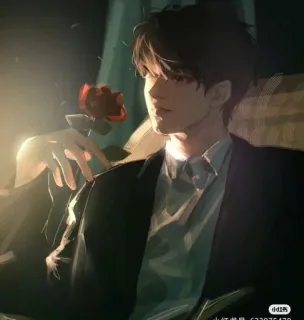 🐚 264e2805 uomo, rosa, abito, romantico, bello, ritratto telegram sticker