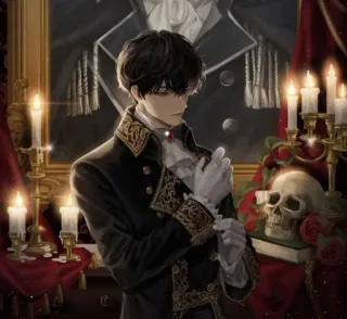 🐚 39c0cc5a Anime, Gotico, Vampiro, Personaggio, Fantasy, Arte, Illustrazione telegram sticker