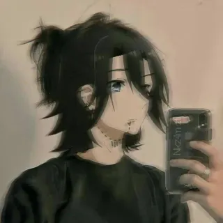 🐚 5767c503 Anime, Cartone animato, Ragazzo, Uomo, Selfie, Arte, Disegno telegram sticker