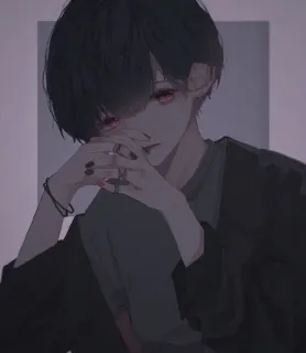 🐚 696417a0 Anime, Manga, Ragazzo, Triste, Emo, Arte digitale, Personaggio telegram sticker