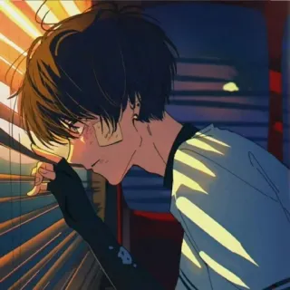 🐚 6f678dff Anime, Triste, Solo, Finestra, Ragazzo telegram sticker