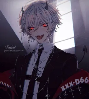 🐚 9a89c17f Faded Anime, Demone, Diavolo, Personaggio, Manga, Gotico telegram sticker