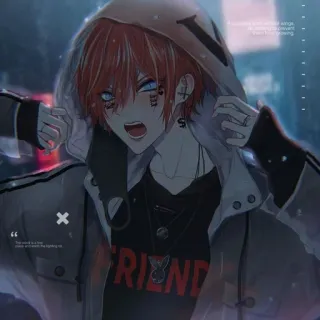 🐚 cddb0a18 FRIEND Anime, Personaggio anime, Manga, Felpa con cappuccio, Amico, Cartone animato, Maschio telegram sticker