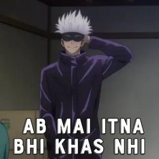 🃏 09dfe4c3 Gojo Satoru Jujutsu Kaisen AB MAI ITNA BHI KHAS NHI Аниме, Персонаж, Годжо Сатору, Jujutsu Kaisen, Манга telegram sticker