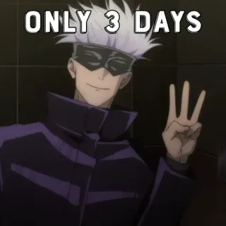 🃏 293c259b Gojo Satoru Jujutsu Kaisen ONLY 3 DAYS Аниме, Годжо, Магическая битва, Дни telegram sticker