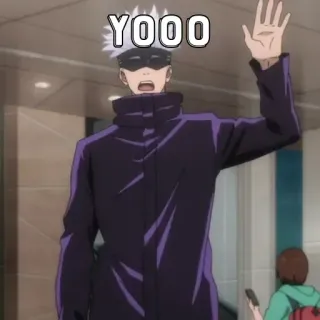 🃏 79a6ef2e Satoru Gojo Jujutsu Kaisen YOOO Аниме, Годжо, Jujutsu Kaisen, Сатору Годжо, Волна telegram sticker