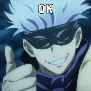 🃏 973d1b5d Gojo Satoru Jujutsu Kaisen OK Аниме, Манга, Годжо, Jujutsu Kaisen, Большой палец вверх telegram sticker