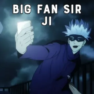 🃏 9bc4f7ab Gojo Satoru Jujutsu Kaisen BIG FAN SIR JI Аниме, Фан, Персонаж, Jujutsu Kaisen, Gojo Satoru telegram sticker