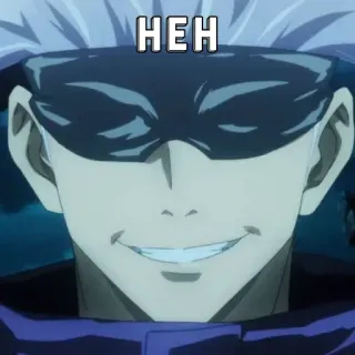 🃏 aaf5d6e7 Satoru Gojo Jujutsu Kaisen HEH Аниме, Манга, Годжо, Хех, Сатору, Магическая битва, Персонаж telegram sticker