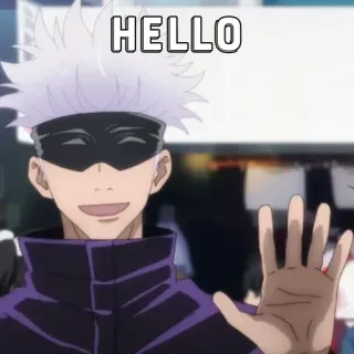 🃏 b498f340 Satoru Gojo Jujutsu Kaisen HELLO Аниме, Jujutsu Kaisen, Годжо Сатору, Привет, Приветствие telegram sticker