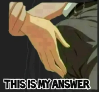 😍 cdd5317a THIS IS MY ANSWER telegram sticker