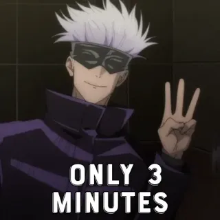 🃏 e869e746 Gojo Jujutsu Kaisen ONLY 3 MINUTES Аниме, Годжо, Jujutsu Kaisen, 3 минуты telegram sticker