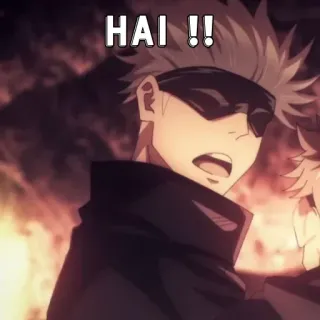 🃏 f5fd7fd0 Satoru Gojo Jujutsu Kaisen HAI !! Аниме, Манга, Годжо, Магическая Битва, Сатору, Хай telegram sticker