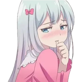 😍 102e594e anime, girl, cute, pink, blush telegram sticker