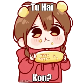 🤔 6274ce58 Tu Hai Kon? cartoon, cute, corn, anime, kawaii telegram sticker