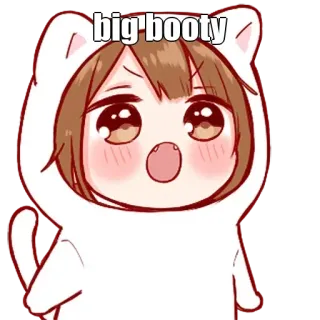 🤔 7713394a big booty anime, girl, cute, cat, meme, big booty telegram sticker