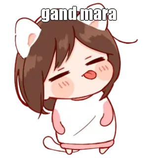🤔 975fb47e gand mara anime, cartoon, cute, cat, expression telegram sticker