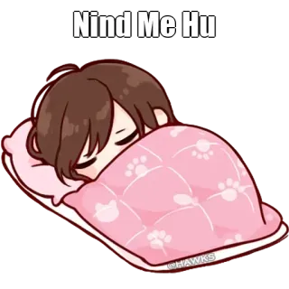 🤔 9d897b23 Nind Me Hu anime, sleep, cartoon, bed, sleeping telegram sticker