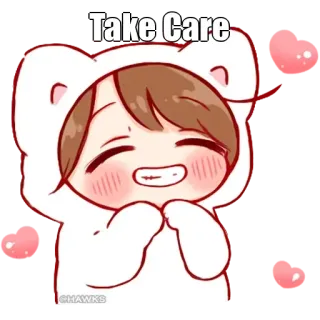 🤔 a09b613d Take Care cute, anime, bear, kawaii, take care, greeting telegram sticker