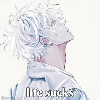 🙂 08999947 life sucks anime, emo, life, sad telegram sticker