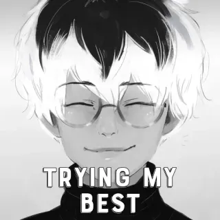 🤔 0abf9820 TRYING MY BEST trying, best, anime, glasses, motivation, optimism telegram sticker