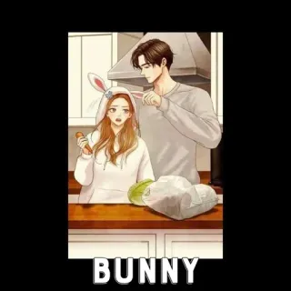 🤔 0b095bfd BUNNY bunny, couple, kitchen, carrot, cute, love, romance telegram sticker