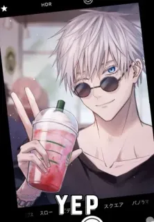 🤔 1e72203a YEP anime, coffee, manga, sunglasses, character telegram sticker