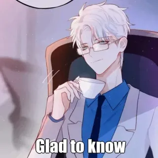 🤔 39ec8680 Glad to know man, glasses, suit, tea, coffee telegram sticker