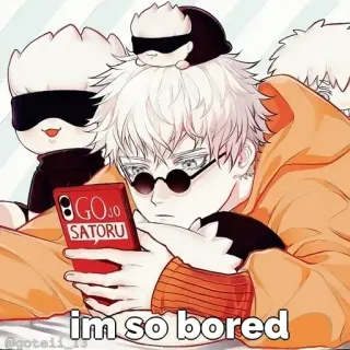 🤔 4ad69e4b Gojo Satoru Gojo Satoru
im so bored anime, gojo satoru, bored, jujutsu kaisen, cartoon telegram sticker