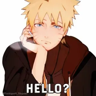 🤔 9683399f Naruto HELLO? anime, naruto, hello, question, greeting, manga telegram sticker