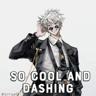 🤔 c6e6a7ae SO COOL AND DASHING anime, cool, dashing, stylish, character, illustration, artwork telegram sticker