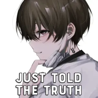 🤔 d6f2f2c1 JUST TOLD THE TRUTH anime, truth, boy, drawing telegram sticker