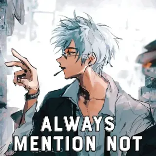 🤔 f210a49e ALWAYS MENTION NOT anime, boy, glasses, cigarette, illustration telegram sticker