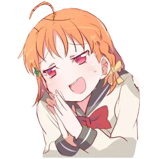 😁 5cc7f207 dziewczyna anime, mundurek szkolny, zadowolona, wyraz twarzy, kreskówka, słodki telegram sticker