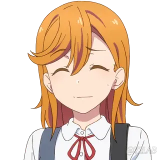 😅 69f09e96 Anime, Słodkie, Uśmiech, Dziewczyna, Pomarańczowe włosy, Kreskówka, Wesoły telegram sticker